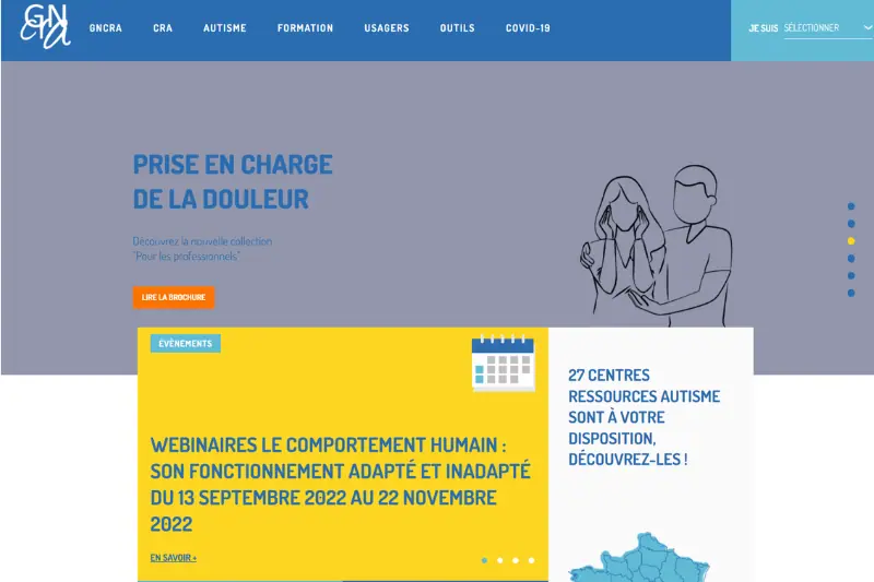 La page d'accueil du site du GNCRA